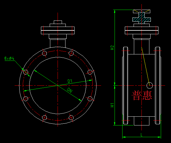 HH48/49X微阻緩閉蝶式止回閥結(jié)構(gòu)尺寸